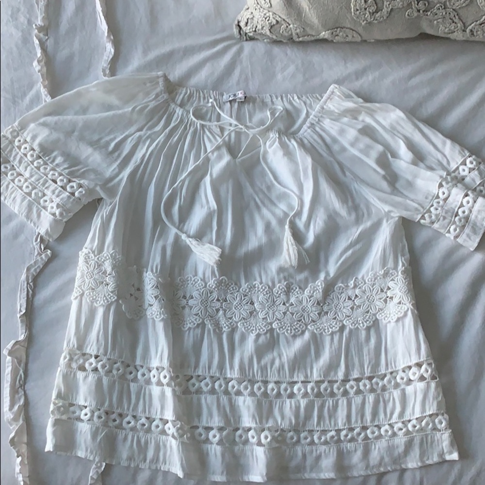 Joy Joy | White Lace Top
